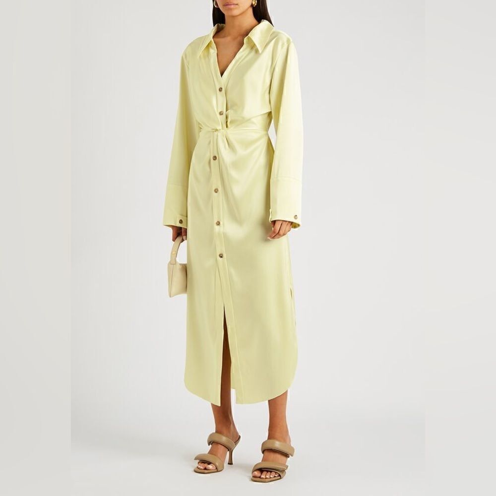 NANUSHKA Ayse Front Twist Satin Dress Lumen size Large